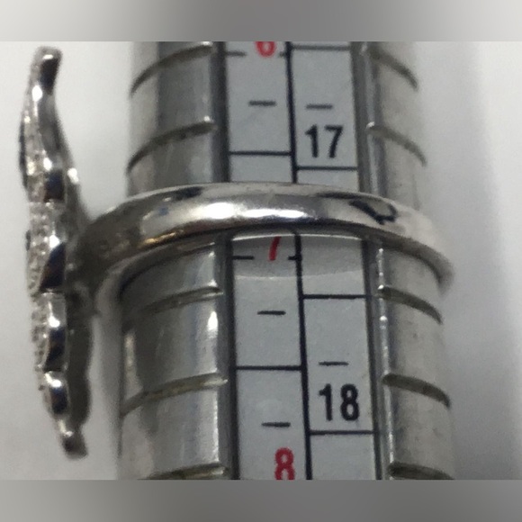 COPY - Sterling Silver and Blue Diamond Butterfly Ring - Size 7 - Picture 5 of 5